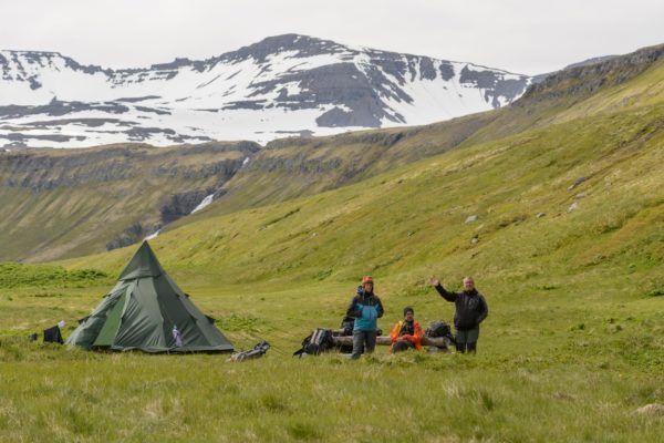 Notre camp dans la baie de Hornvik, Hornstrandir Islande